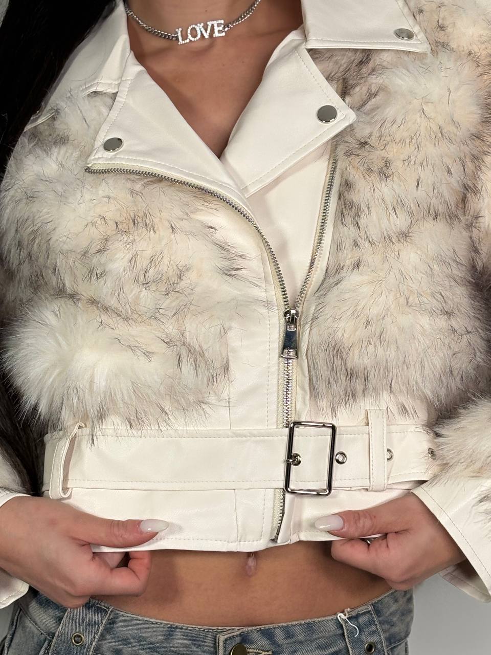 Chiodo Eco - Fur Royale Bianco - Abbigliamento Jessica