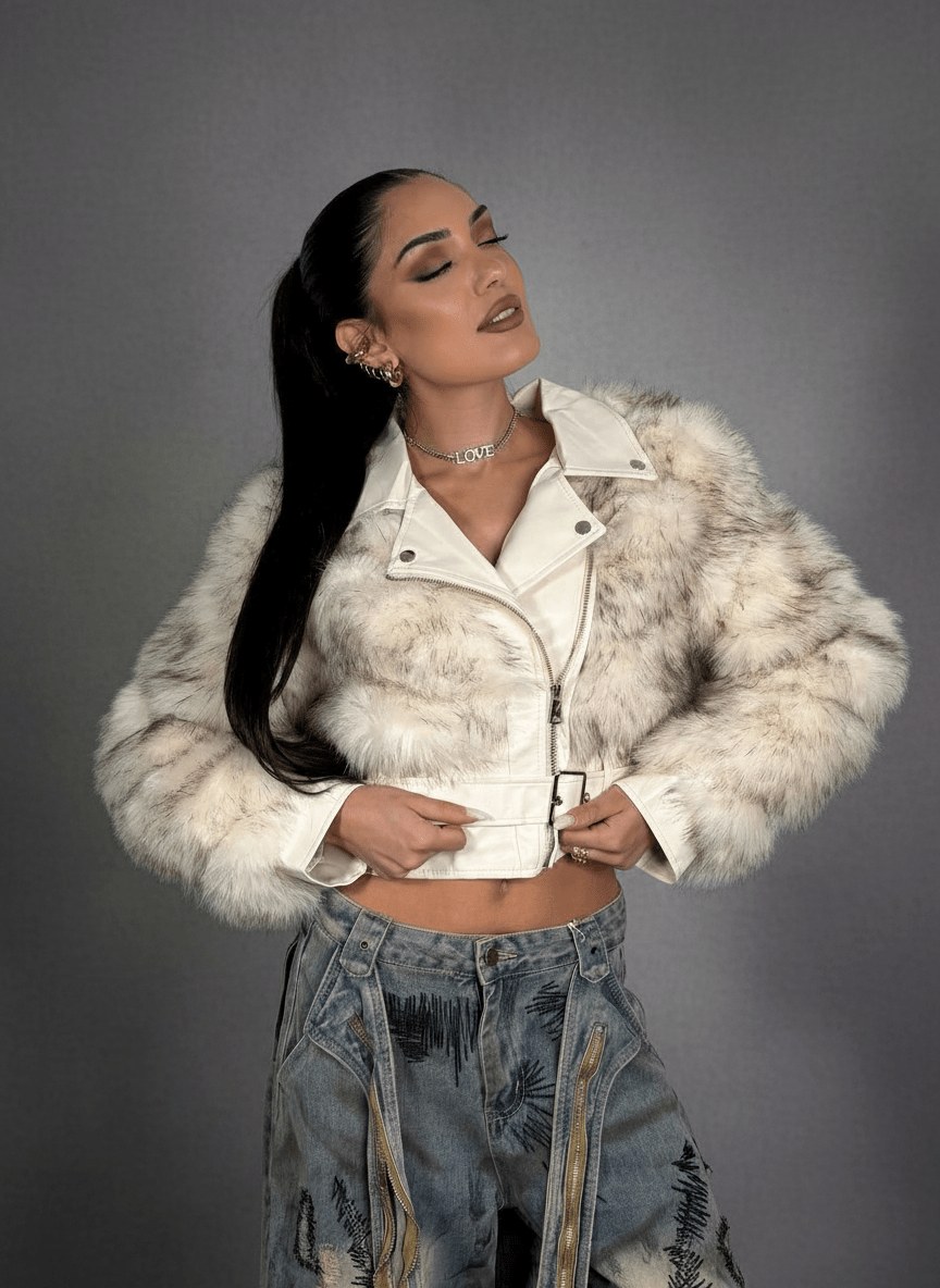 Chiodo Eco - Fur Royale Bianco - Abbigliamento Jessica