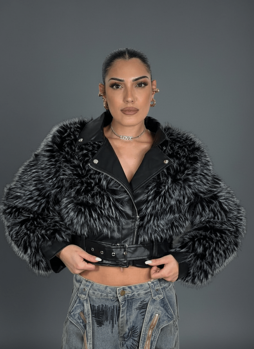 Chiodo Eco - Fur Royale Nero - Abbigliamento Jessica