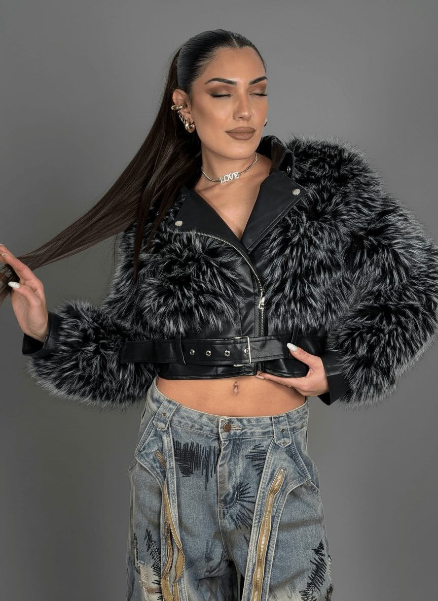 Chiodo Eco - Fur Royale Nero - Abbigliamento Jessica