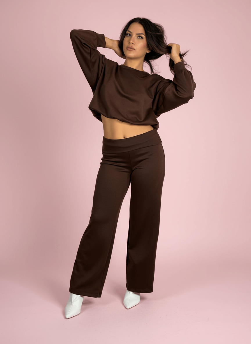 City Mood Pantalone Marrone - Abbigliamento Jessica