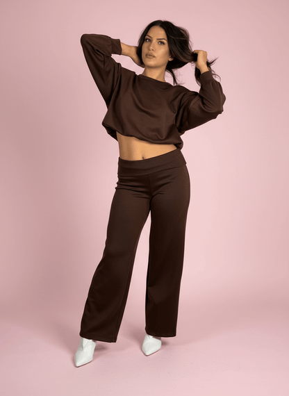 City Mood Pantalone Marrone - Abbigliamento Jessica