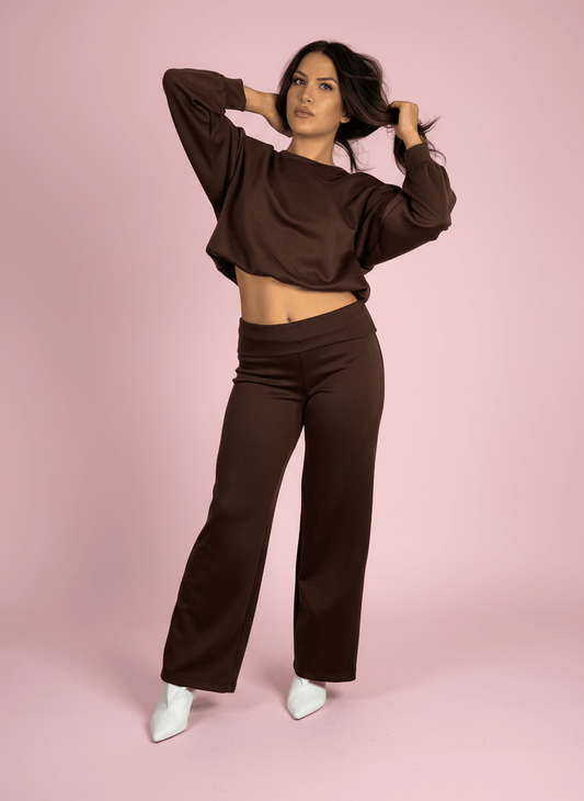 City Mood Pantalone Marrone - Abbigliamento Jessica
