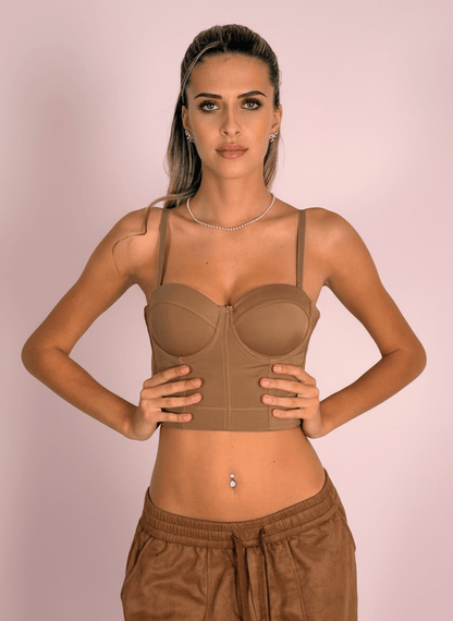 Corpetto Bustier Camel - Abbigliamento Jessica