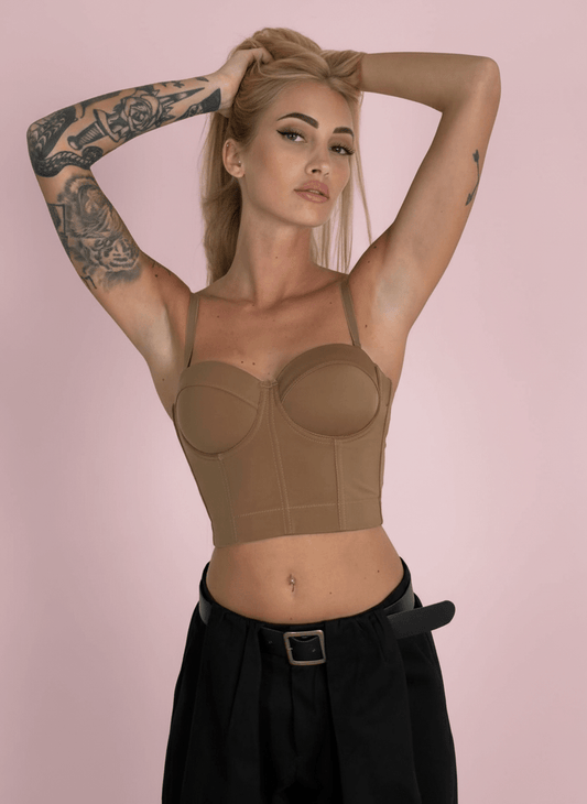 Corpetto Bustier Camel - Abbigliamento Jessica