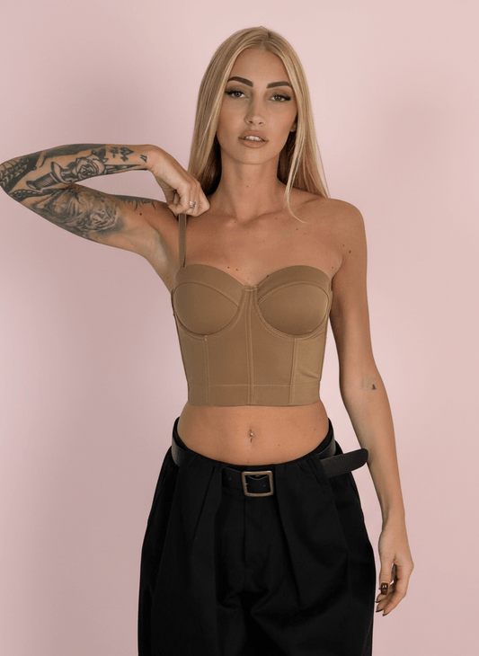 Corpetto Bustier Camel - Abbigliamento Jessica