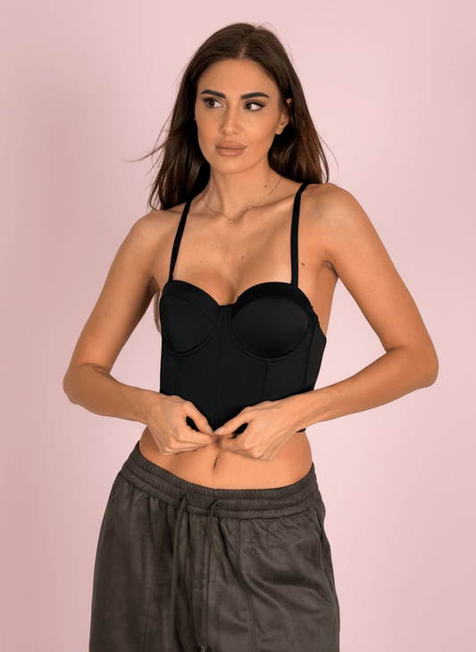 Corpetto Bustier Nero - Abbigliamento Jessica