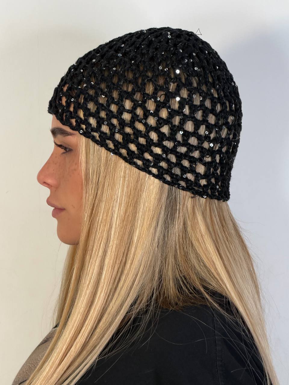 Cuffia Crochet Paillettes - Abbigliamento Jessica