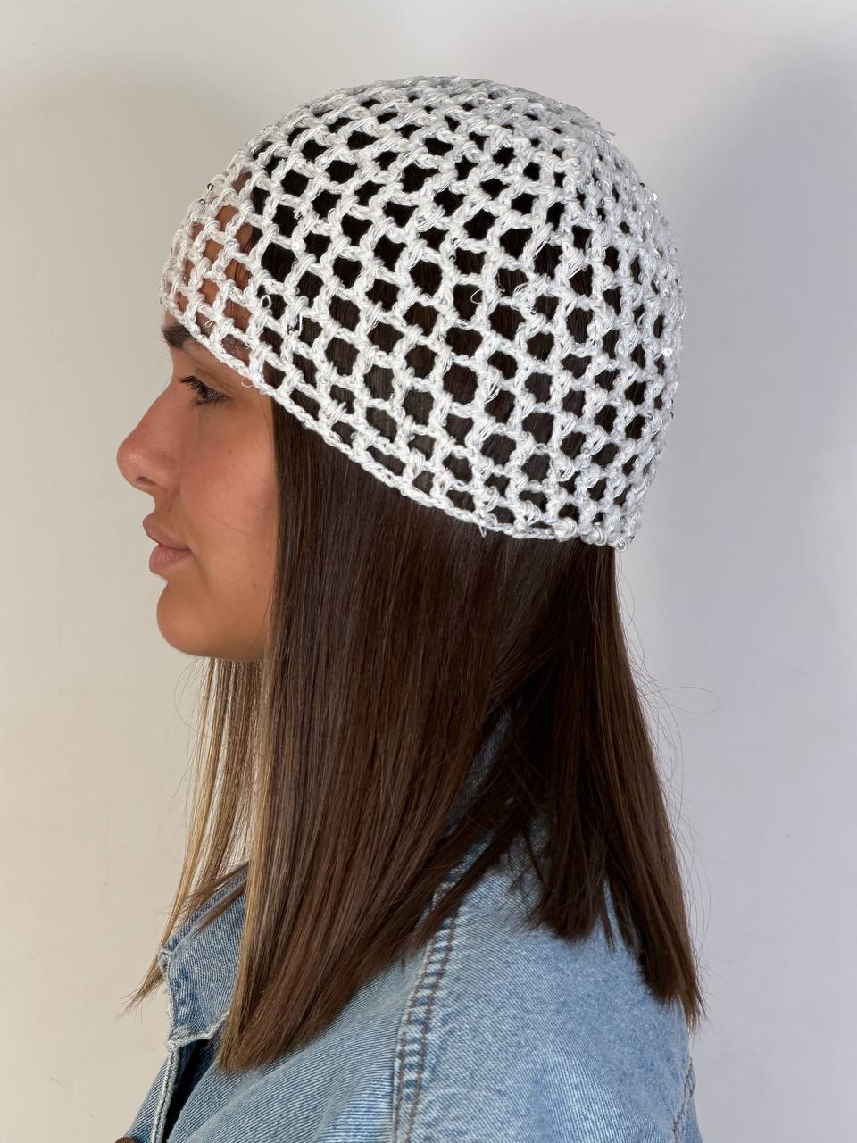 Cuffia Crochet Paillettes - Abbigliamento Jessica