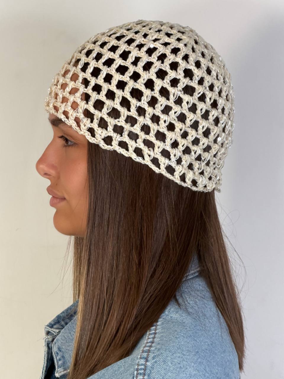 Cuffia Crochet Paillettes - Abbigliamento Jessica
