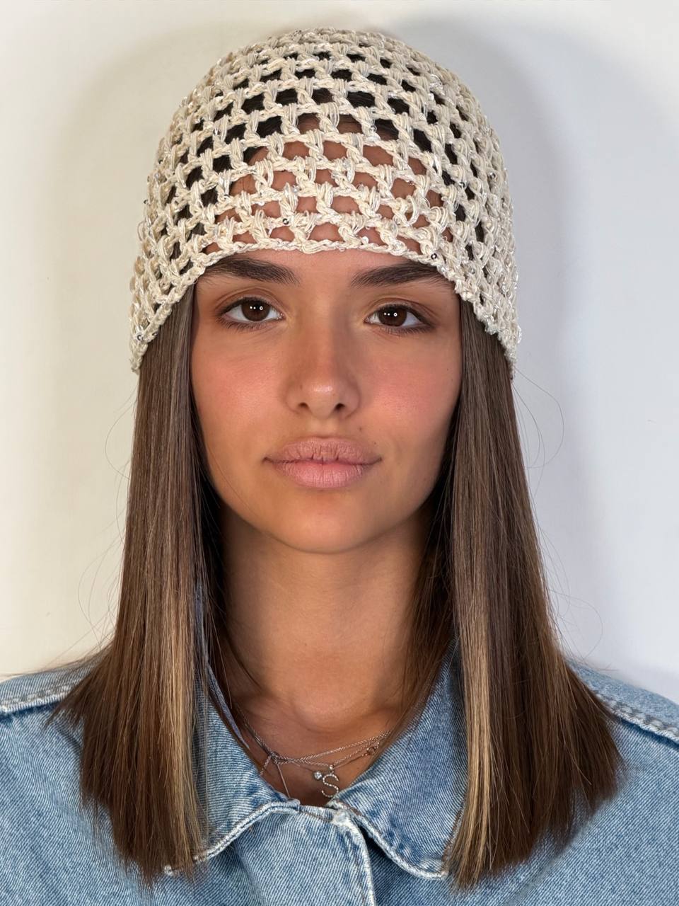 Cuffia Crochet Paillettes - Abbigliamento Jessica