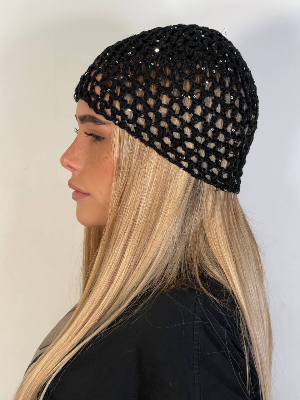 Cuffia Crochet Paillettes - Abbigliamento Jessica