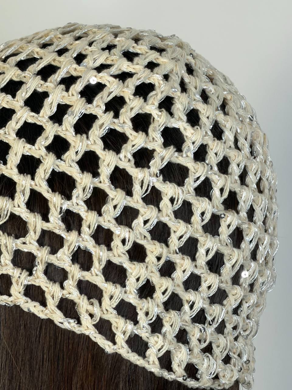 Cuffia Crochet Paillettes - Abbigliamento Jessica