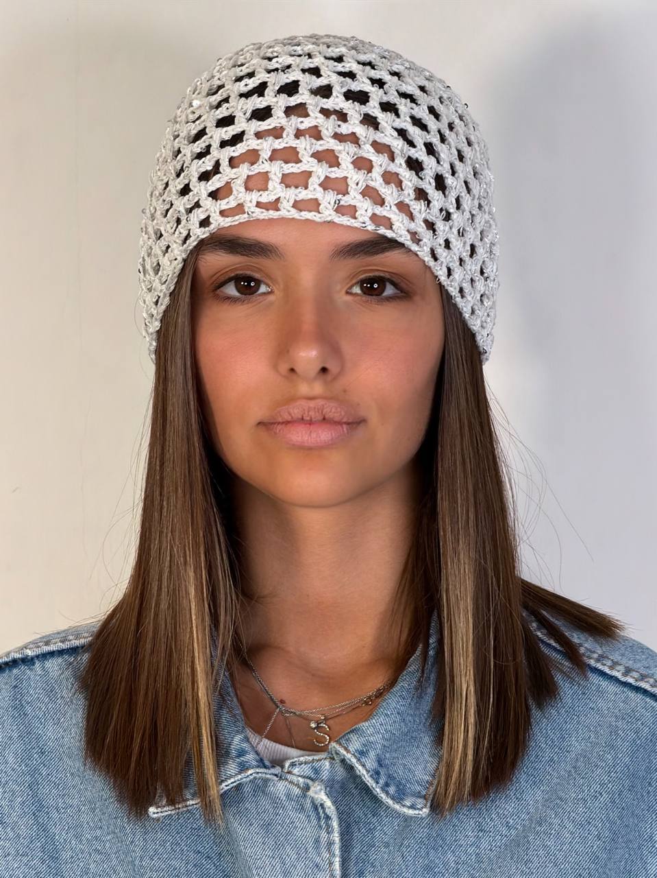 Cuffia Crochet Paillettes - Abbigliamento Jessica