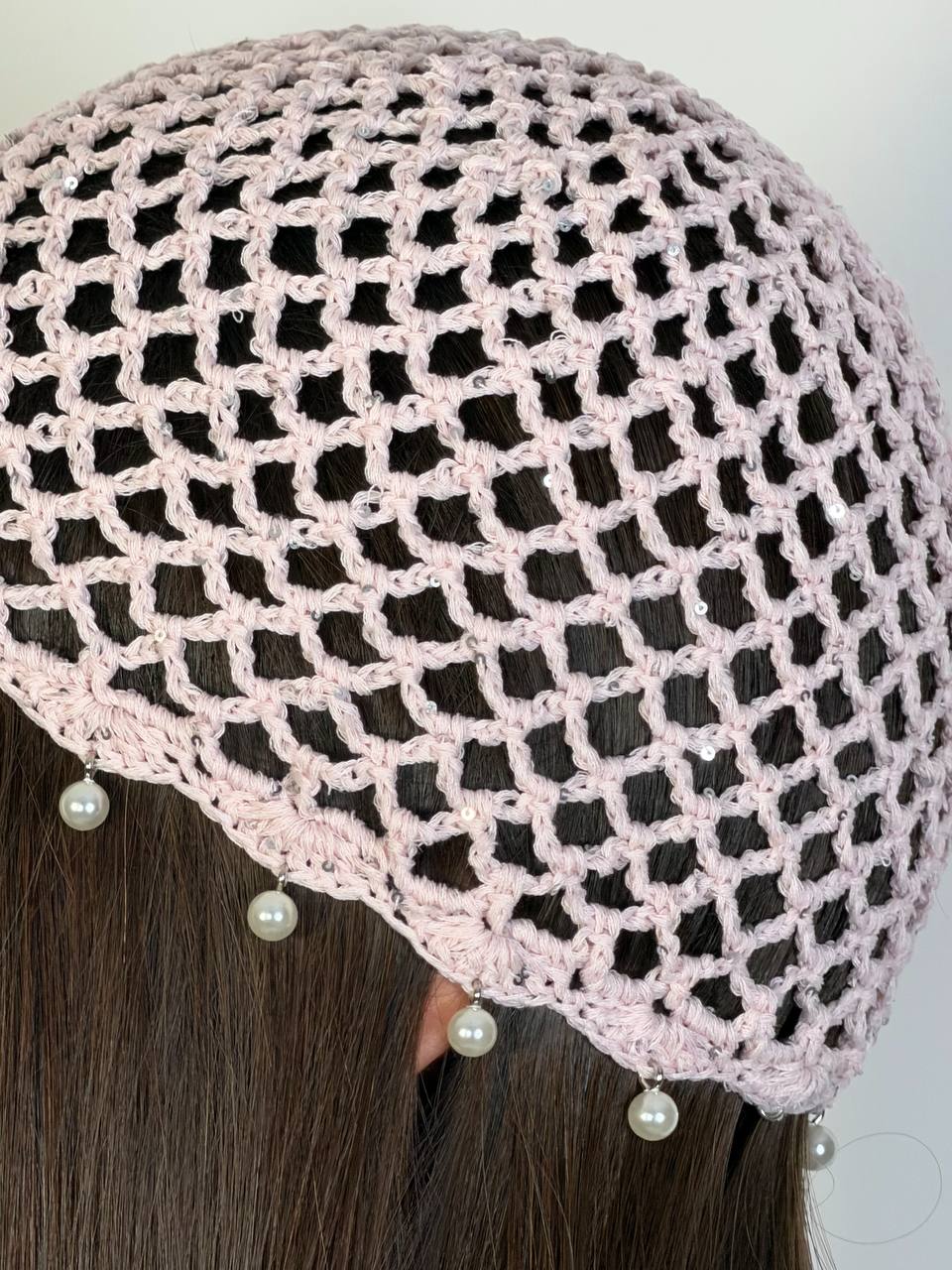 Cuffia Crochet Perle - Abbigliamento Jessica