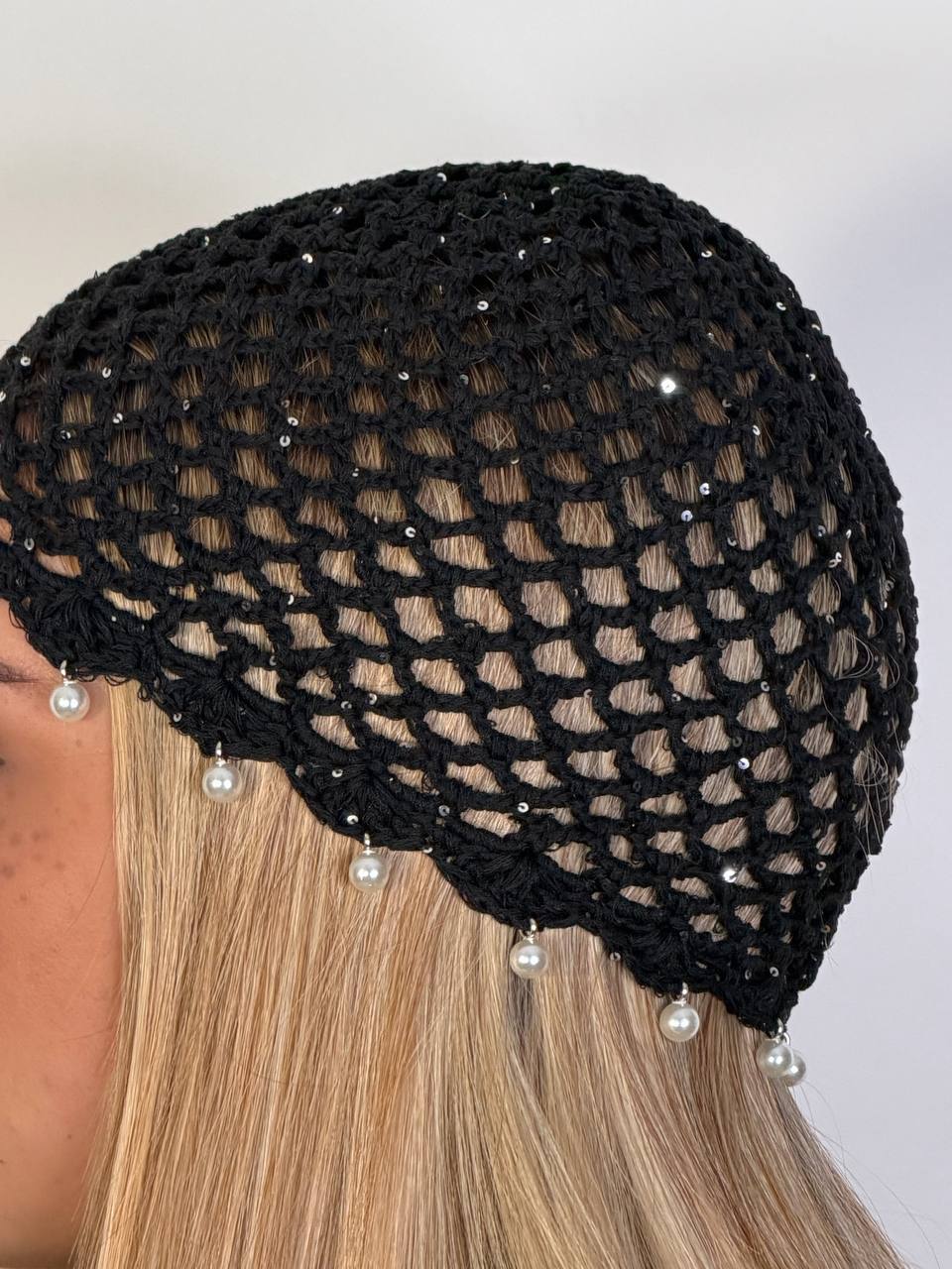 Cuffia Crochet Perle - Abbigliamento Jessica