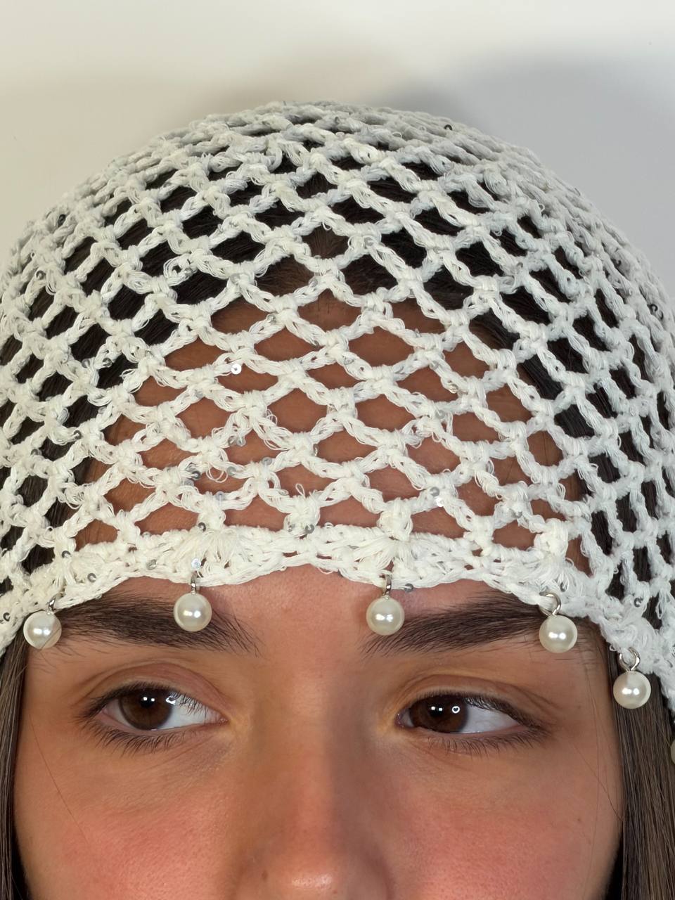 Cuffia Crochet Perle - Abbigliamento Jessica