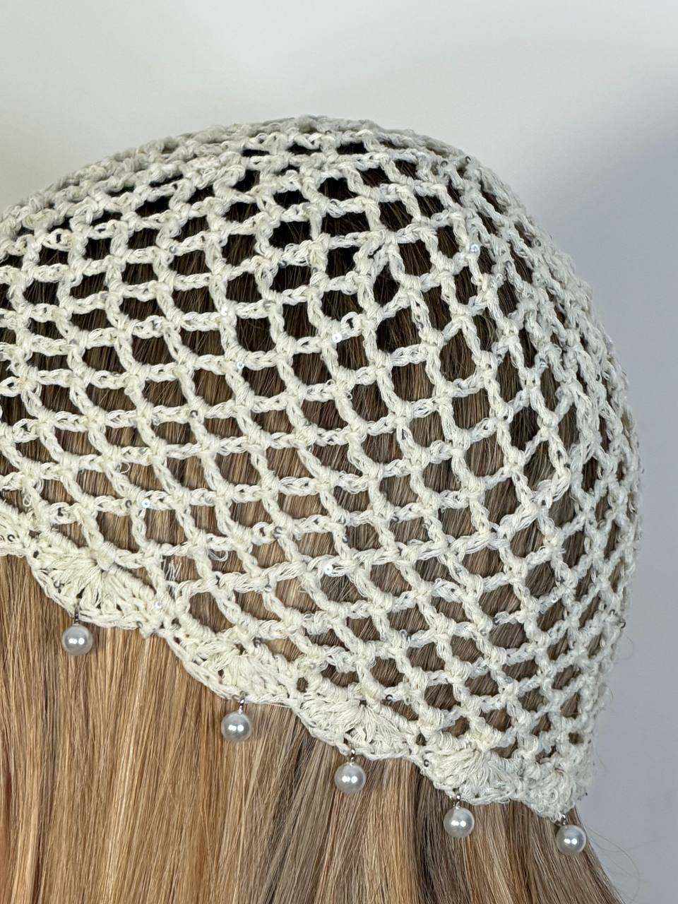 Cuffia Crochet Perle - Abbigliamento Jessica