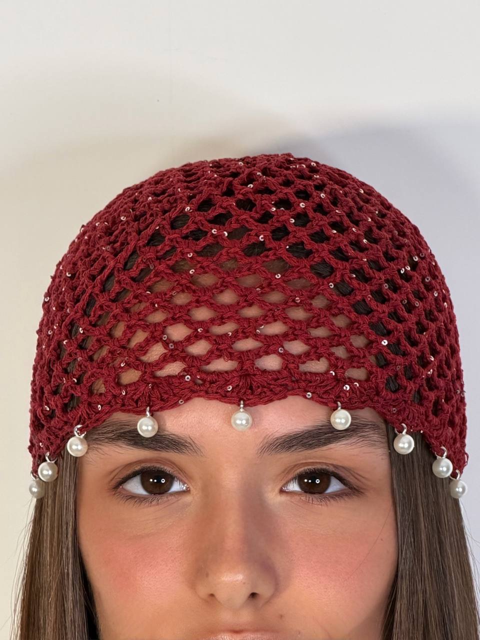Cuffia Crochet Perle - Abbigliamento Jessica