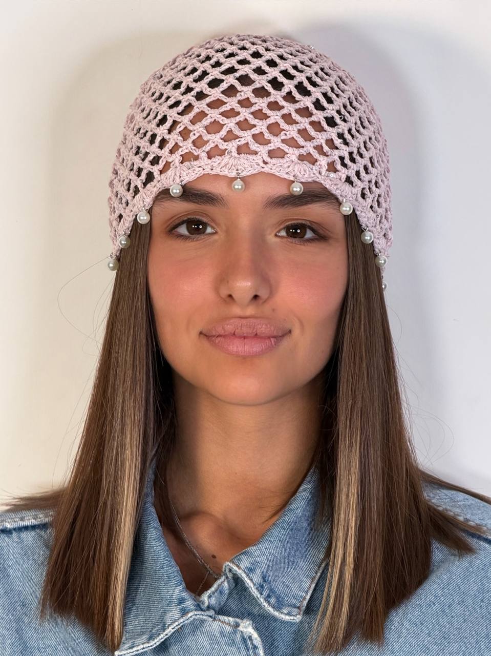 Cuffia Crochet Perle - Abbigliamento Jessica