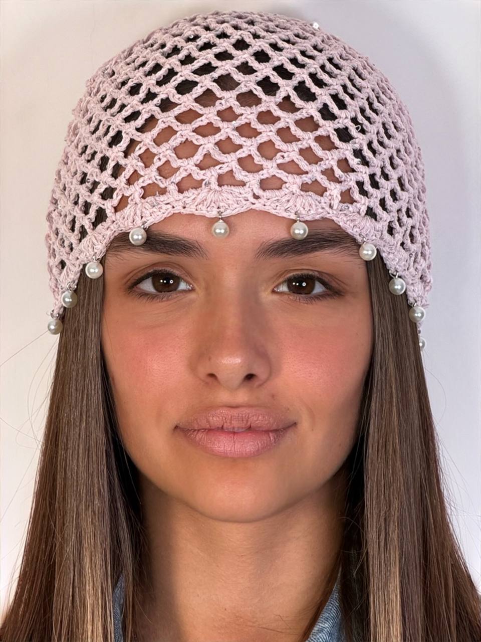 Cuffia Crochet Perle - Abbigliamento Jessica