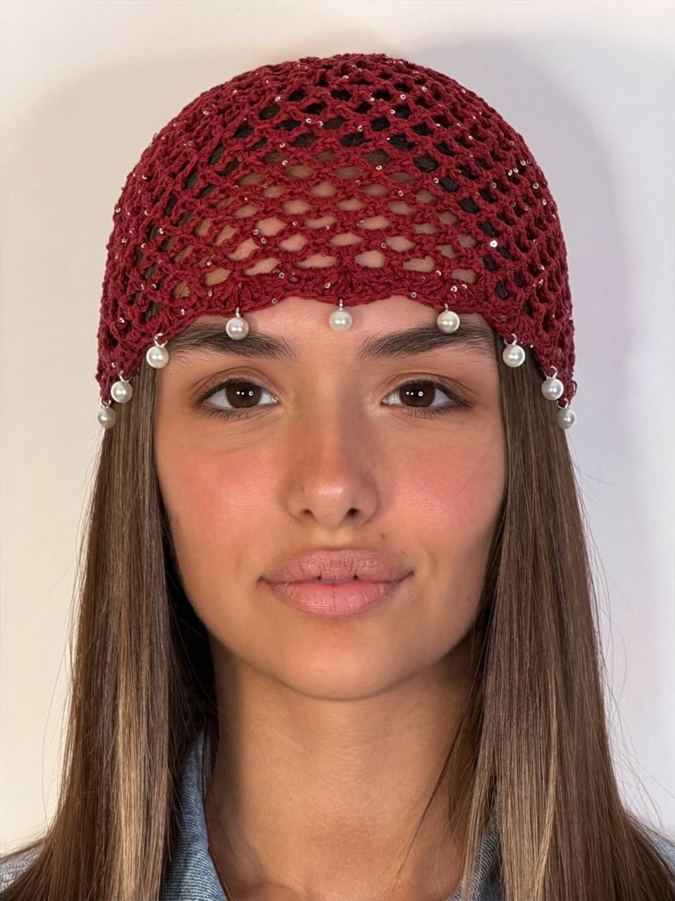 Cuffia Crochet Perle - Abbigliamento Jessica