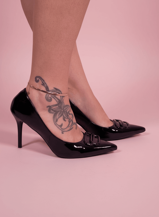 Décolleté Glossy Chic Nero - Abbigliamento Jessica