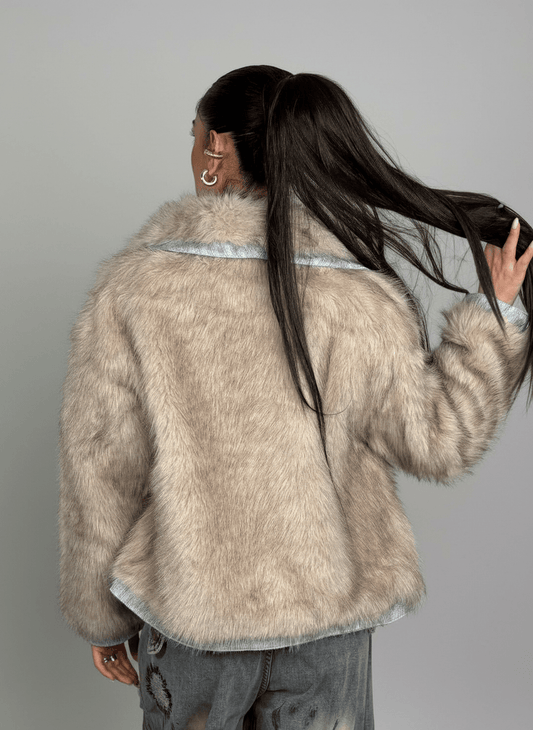 Eco - Fur Denim Luxe Beige - Abbigliamento Jessica
