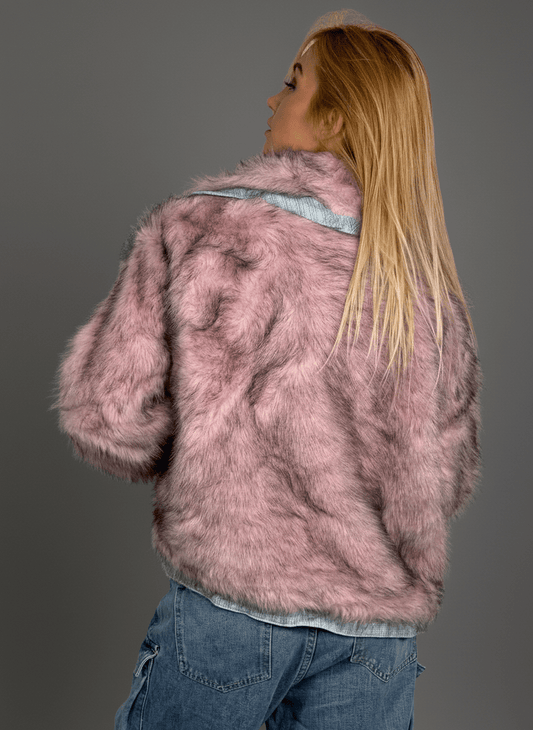 Eco - Fur Denim Luxe Rosa - Abbigliamento Jessica