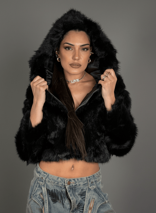 Eco - Fur Divine Nera - Abbigliamento Jessica