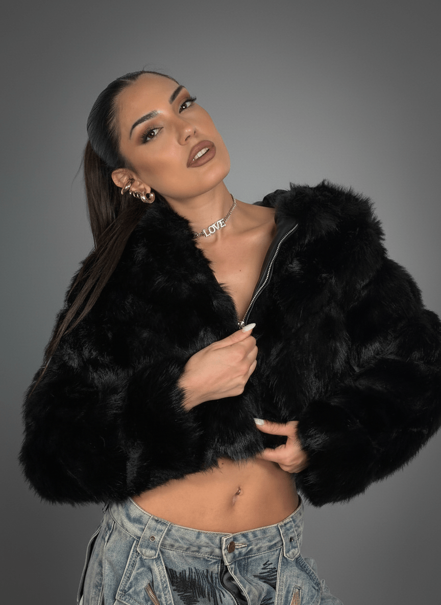 Eco - Fur Divine Nera - Abbigliamento Jessica
