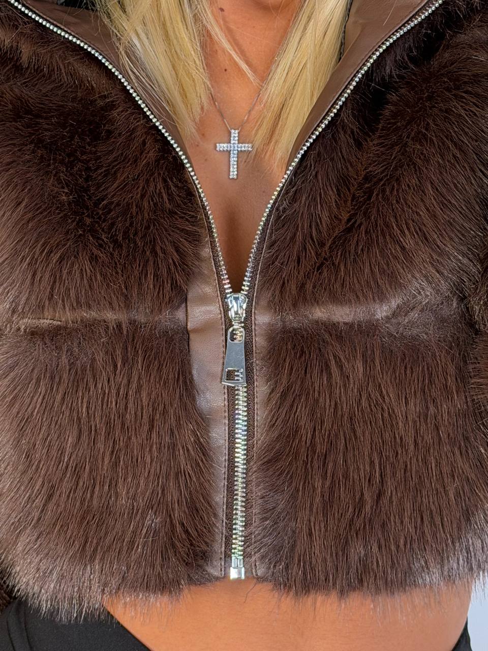 Eco Fur Soft Glam Crop - Abbigliamento Jessica