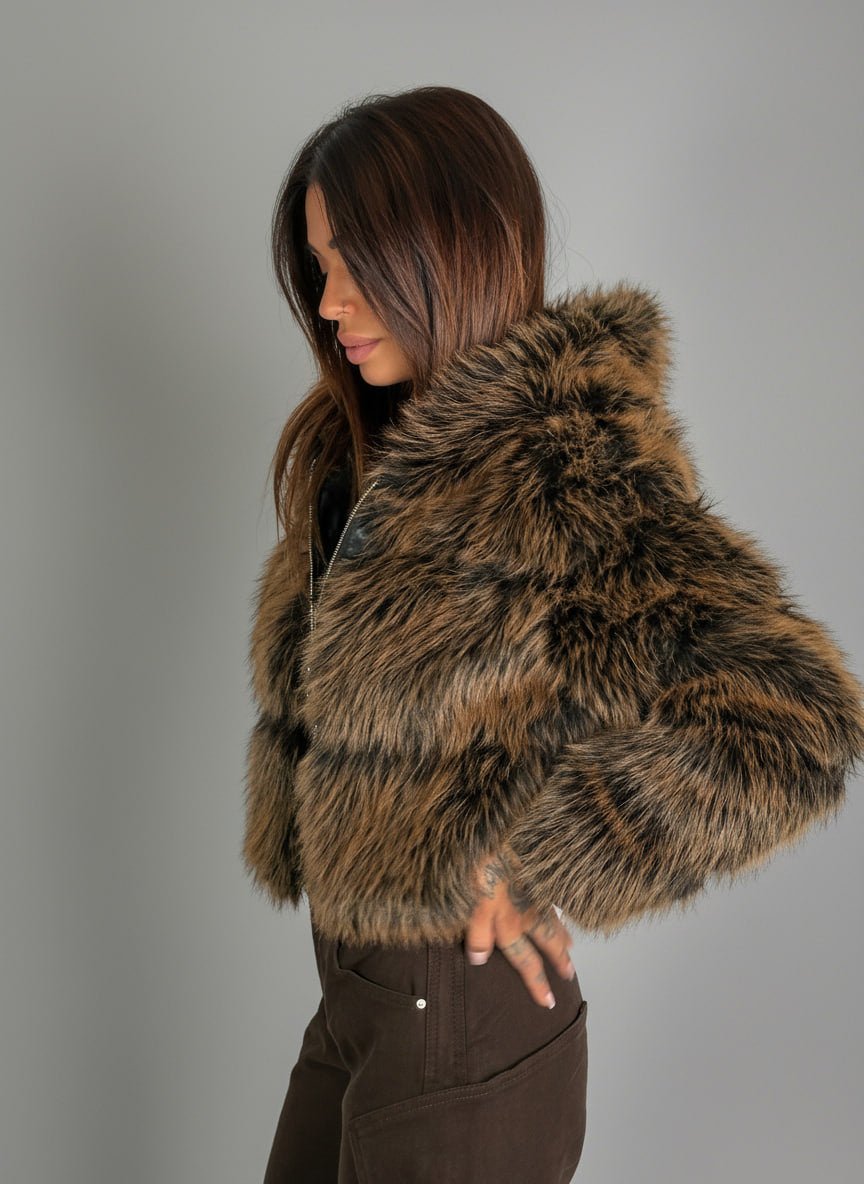 Eco - Pelliccia Fox Marrone - Abbigliamento Jessica
