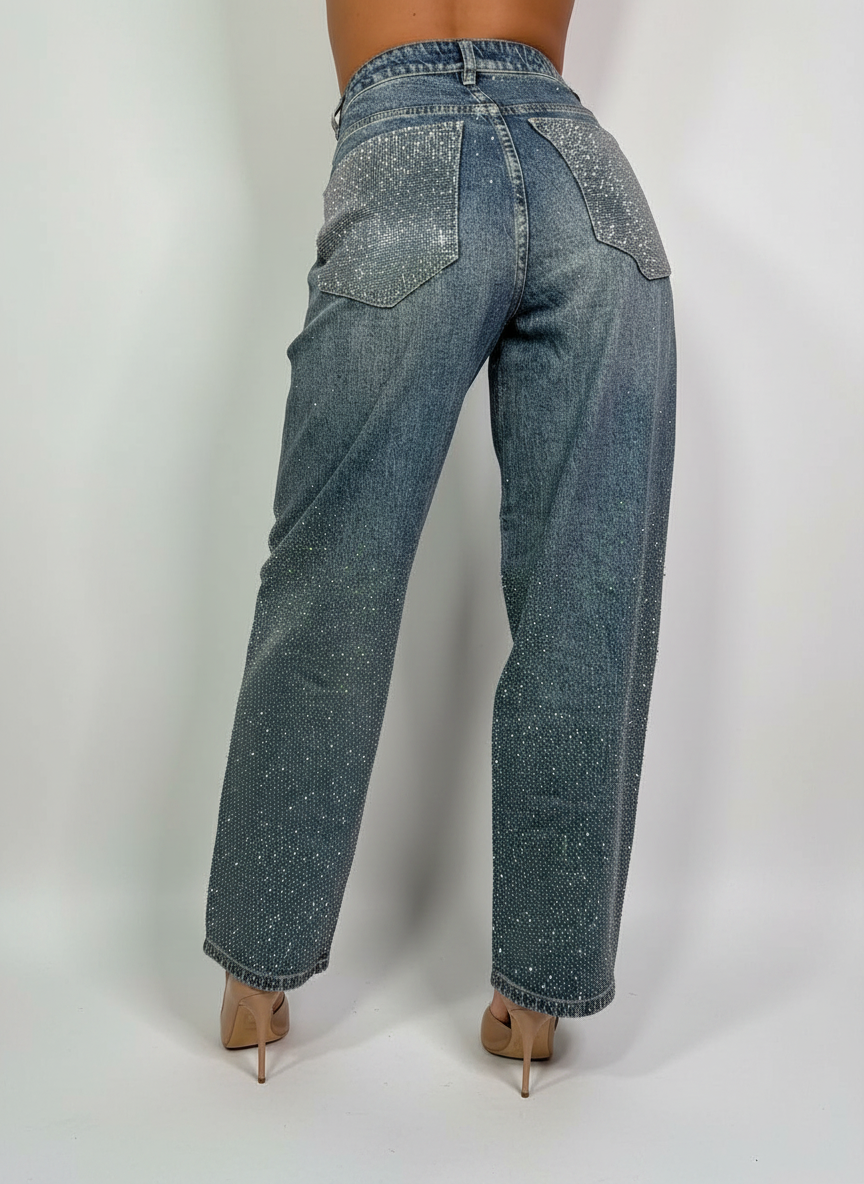 Jeans Double Strass