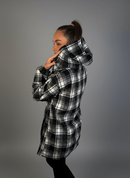 Giacca Chalet A Quadri Con Cappuccio - Abbigliamento Jessica