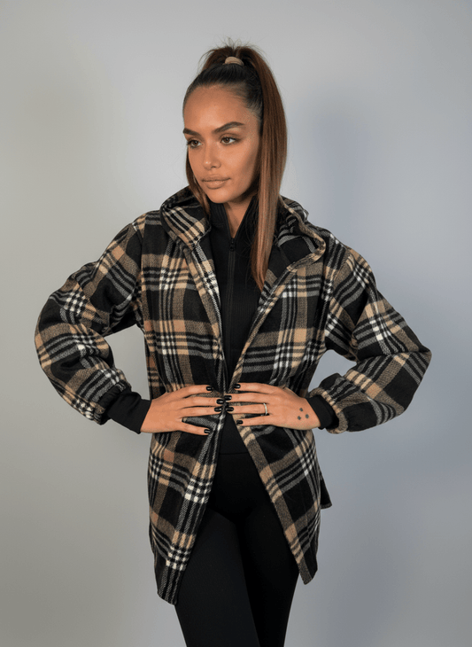 Giacca Chalet A Quadri Con Cappuccio - Abbigliamento Jessica