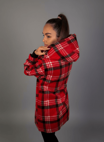 Giacca Chalet A Quadri Con Cappuccio - Abbigliamento Jessica