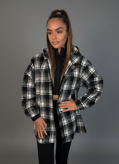 Giacca Chalet A Quadri Con Cappuccio - Abbigliamento Jessica