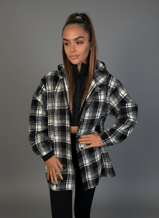 Giacca Chalet A Quadri Con Cappuccio - Abbigliamento Jessica