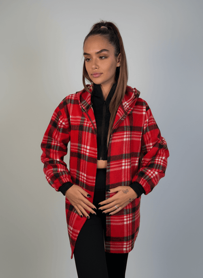Giacca Chalet A Quadri Con Cappuccio - Abbigliamento Jessica