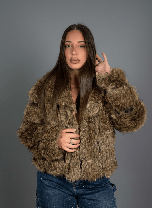 Giacca Eco - Fur Prestige Brown - Abbigliamento Jessica