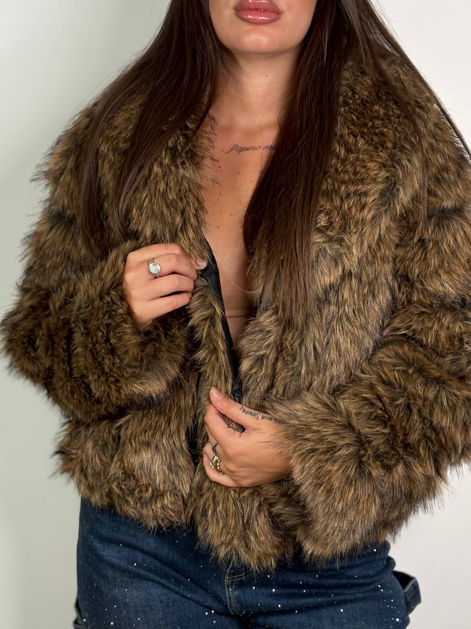 Giacca Eco - Fur Prestige Brown - Abbigliamento Jessica