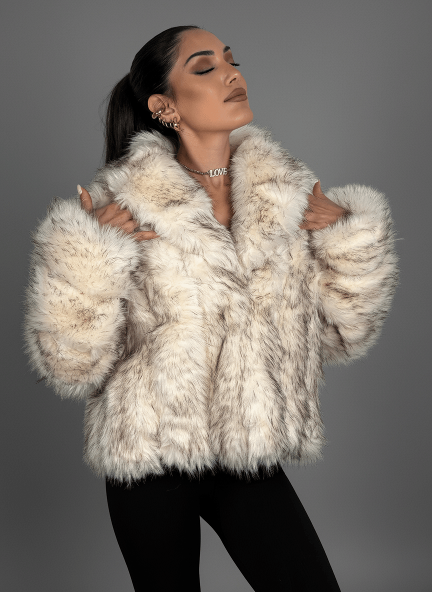 Giacca Eco - Fur Prestige Panna - Abbigliamento Jessica