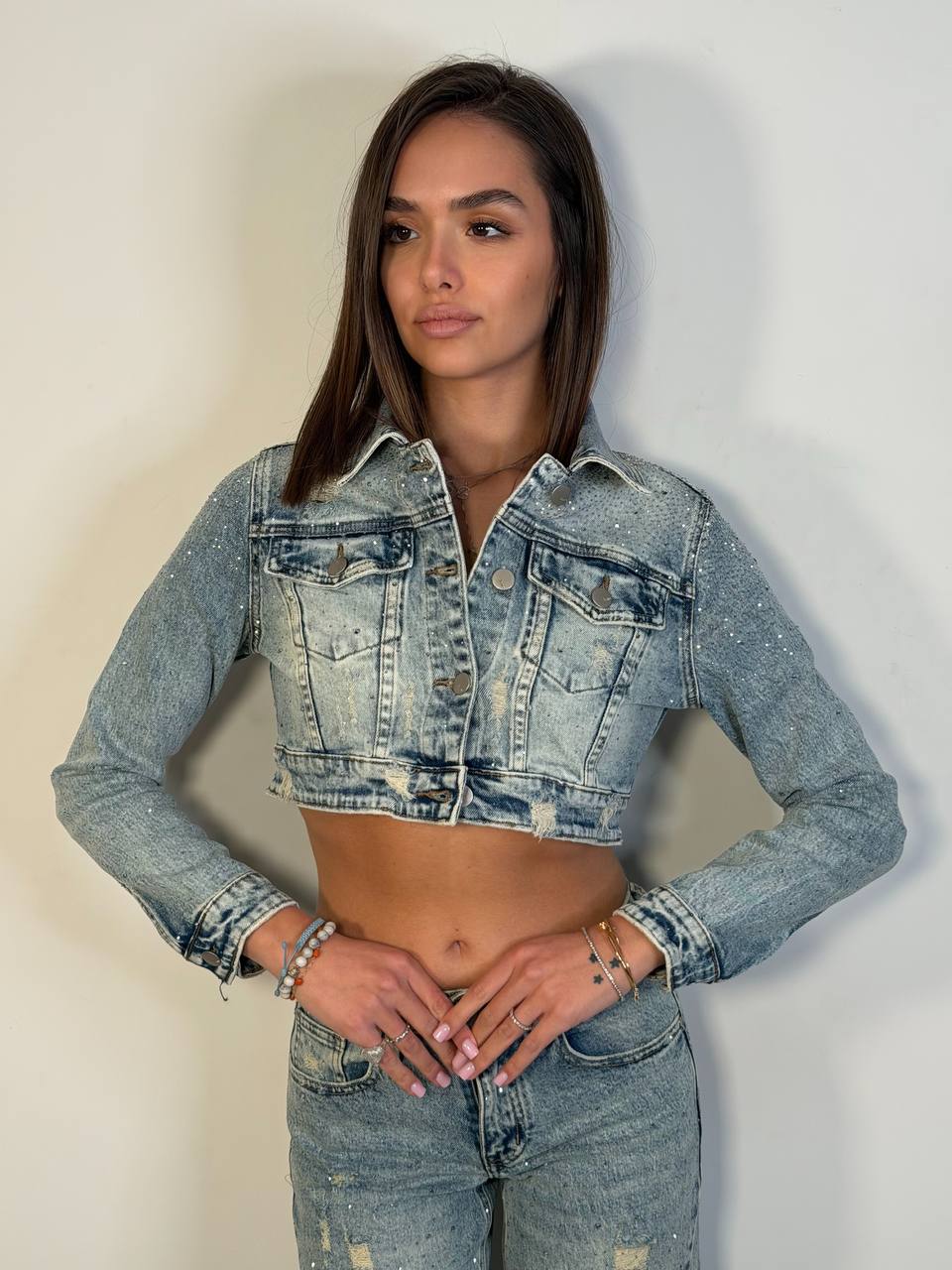 Giubbino Jeans Strappi - Abbigliamento Jessica