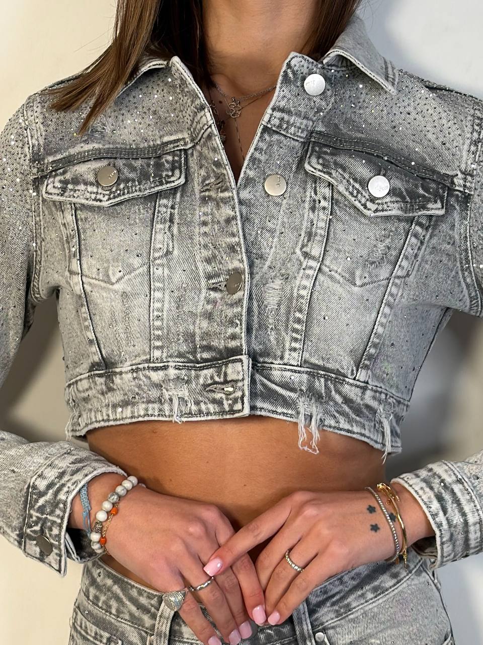 Giubbino Jeans Strappi - Abbigliamento Jessica