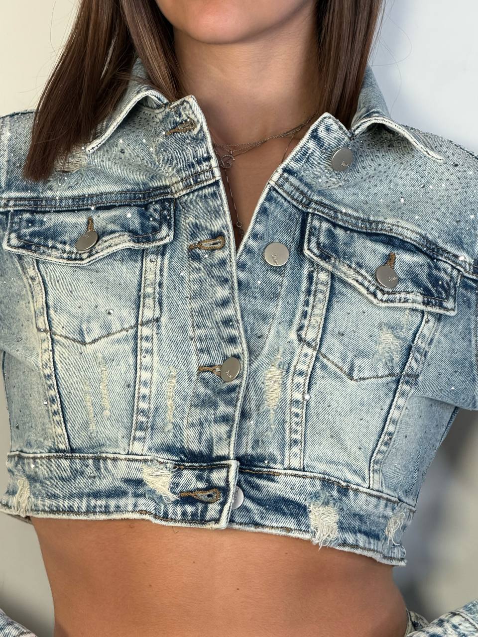 Giubbino Jeans Strappi - Abbigliamento Jessica