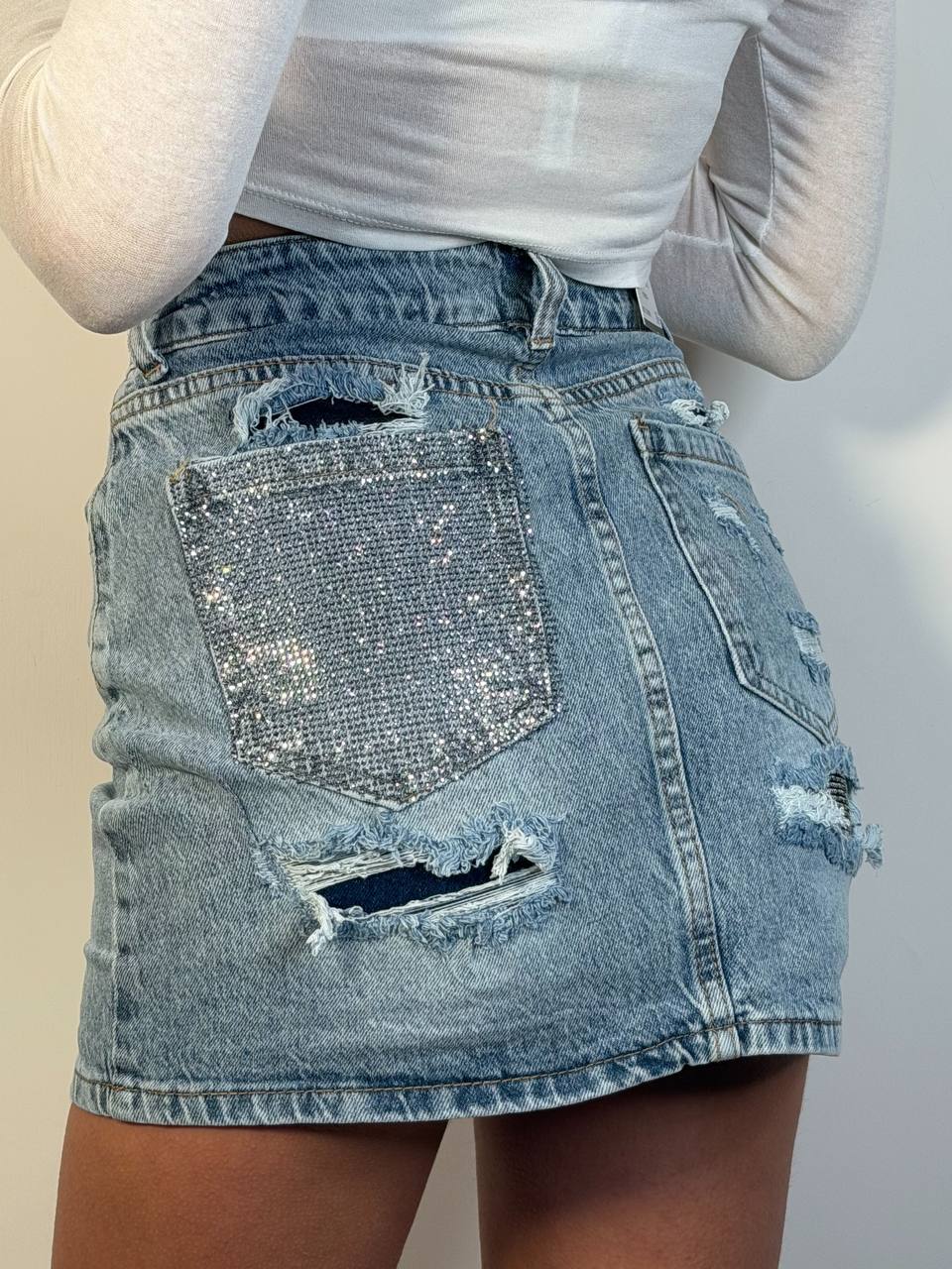 Gonna Tasca Strass - Abbigliamento Jessica