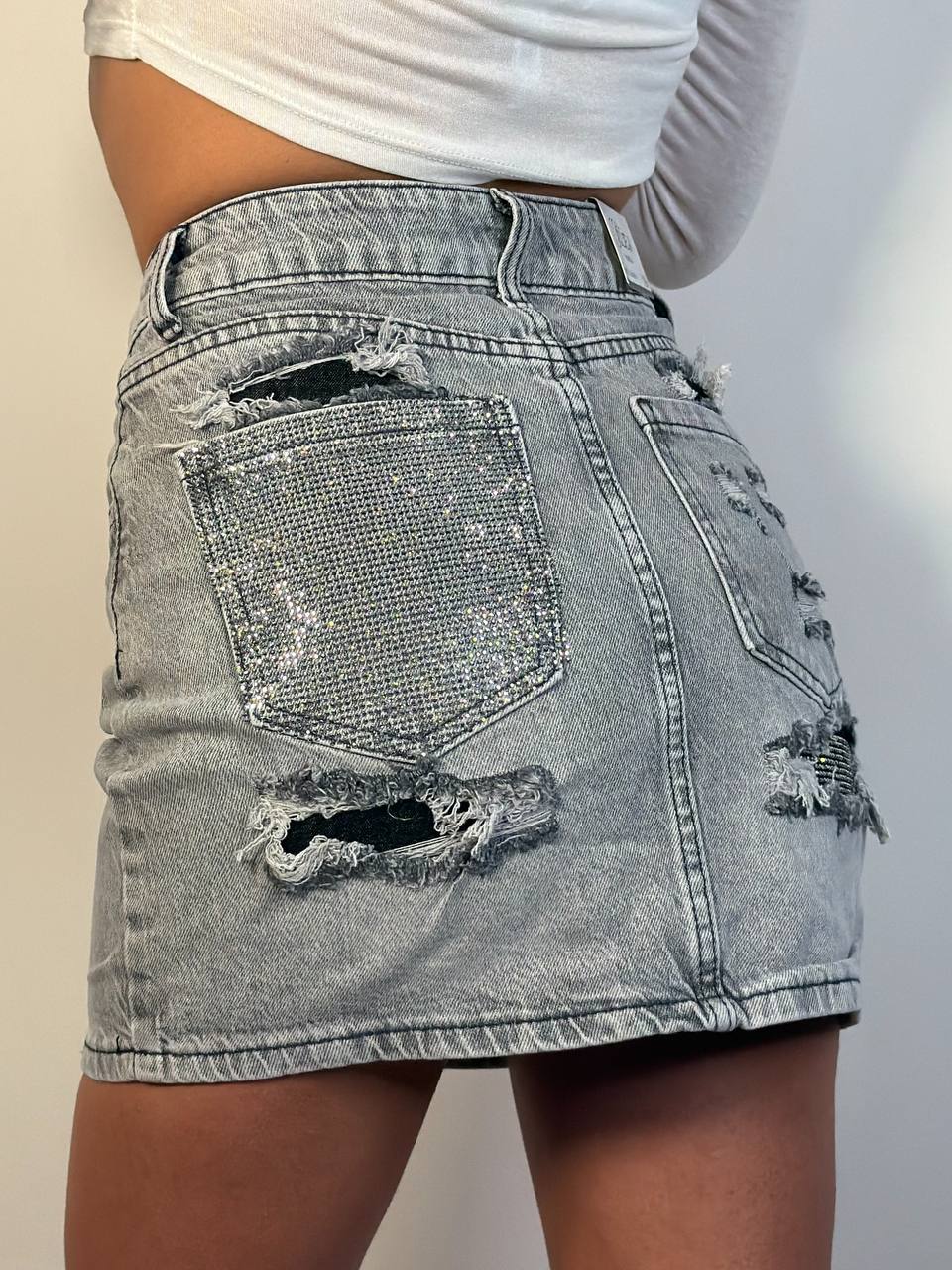 Gonna Tasca Strass - Abbigliamento Jessica