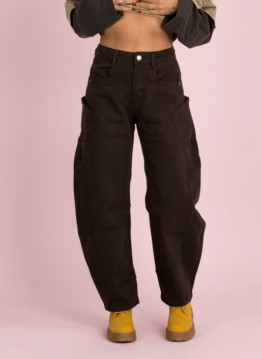 Jeans Balloon Con Tasche - Abbigliamento Jessica