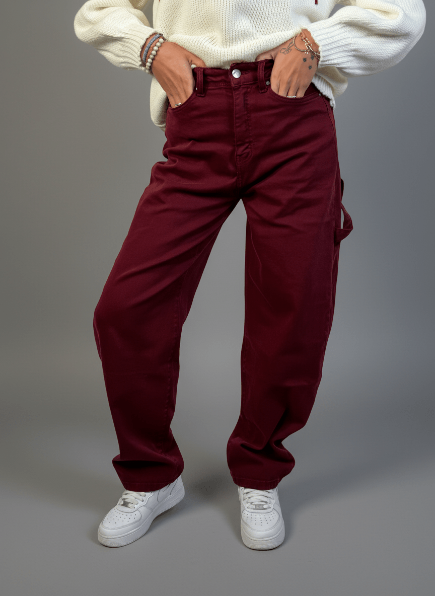 Jeans Bordeaux - Abbigliamento Jessica